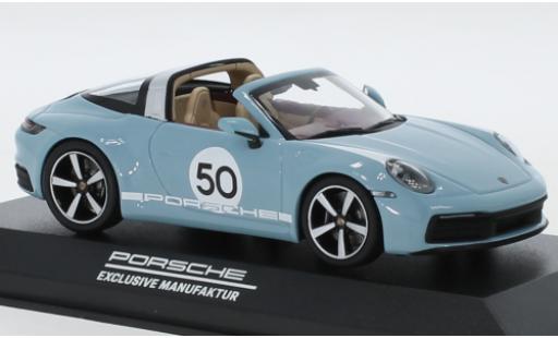 Porsche 992 Targa 1/43 I Minichamps 911 () Targa 4S hellbleue/Dekor No.50 Heritage Design Edition miniature