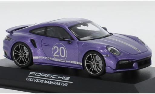 Porsche 992 Turbo s 1/43 I Minichamps 911 () Turbo S metallic-purple China 20th Anniversary diecast model cars