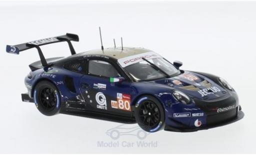 Porsche 991 RSR 1/43 Spark 911 ( II) RSR No.80 Ebimotors 24h Le Mans 2018 E.Maris/C.Nielsen/F.Babini diecast model cars