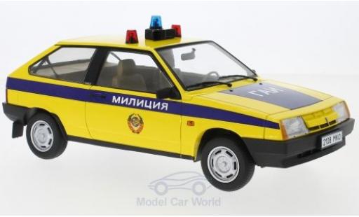 Lada Samara 1/18 KK Scale jaune/bleue Polizei SU Milizija 1984 miniature