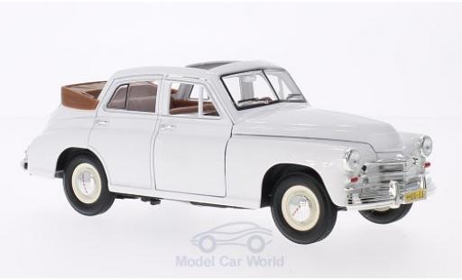 Gaz M20 1/18 Lucky Die Cast GAZ Pobeda Cabrio-Limousine blanche miniature
