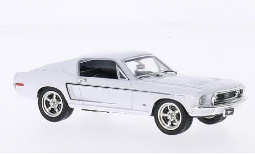 Ford Mustang 1/43 Lucky Die Cast GT 2+2 Fastback blanche 1968 modellino in miniatura