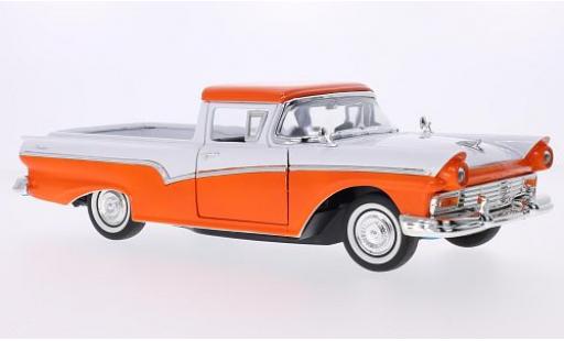 Ford Ranchero 1/18 Lucky Die Cast orange/blanche 1957 modellino in miniatura