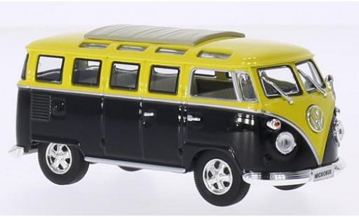 Volkswagen T1 1/43 Lucky Die Cast Samba noire/jaune 1962 modellino in miniatura