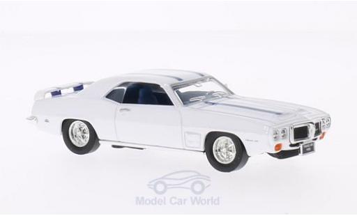 Pontiac Firebird 1/43 Lucky Die Cast Trans Am blanche 1969 mit bleueen Streifen ohne Vitrine miniature