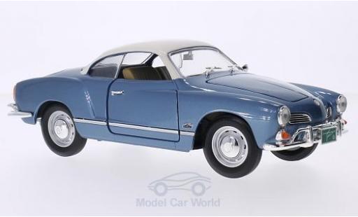 Volkswagen Karmann 1/18 Lucky Die Cast Ghia metallise bleue/blanche 1966 miniature