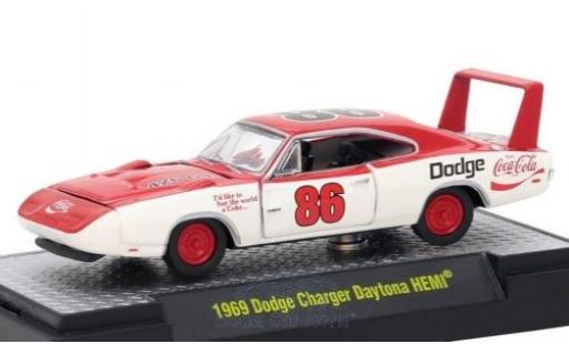 Dodge Charger Daytona 1/64 M2 Machines Daytona HEMI blanche/rouge Coca Cola 1969 miniature