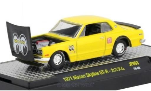 Nissan Skyline 1/64 M2 Machines GT-R jaune/noire 1971 miniature