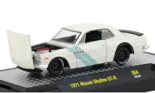 Nissan Skyline 1/64 M2 Machines GT-R blanche/Dekor RHD 1971 miniature