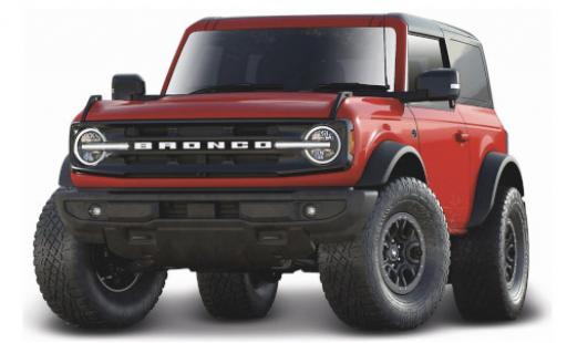 Ford Bronco 1/18 Maisto Wildtrak red/matt-black 2021 diecast model cars