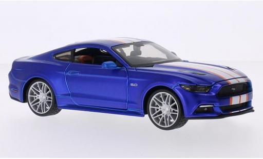 Ford Mustang 1/24 Maisto GT Custom Tuning matt-blue/Dekor 2015 diecast model cars