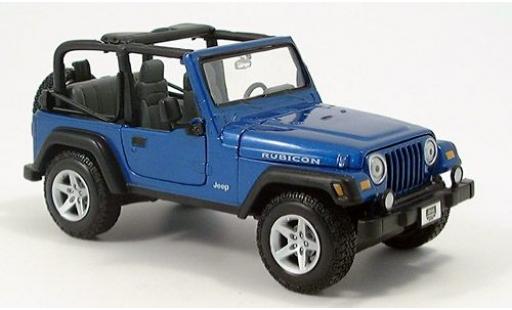 Jeep Wrangler 1/24 Maisto Rubicon metallic-bleue sans Vitrine miniature