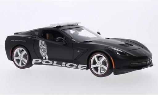 Chevrolet Corvette 1/18 Maisto (C7) Stingray matte noir Police 2014 modellautos