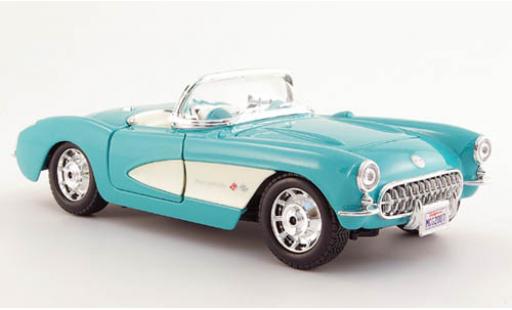 Chevrolet Corvette 1/24 Maisto turquoise/blanche 1957 diecast model cars