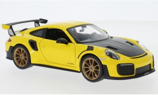 Porsche 991 GT2 RS 1/24 Maisto 911 (.2) GT2 RS jaune/noire 2018 modellino in miniatura
