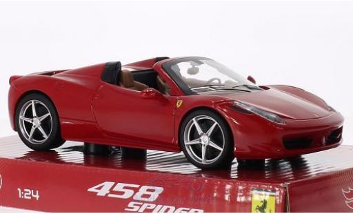 Ferrari 458 1/24 Mattel Spider red diecast model cars