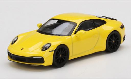 Porsche 992 4S 1/64 Mini GT 911 () Carrera 4S yellow diecast model cars