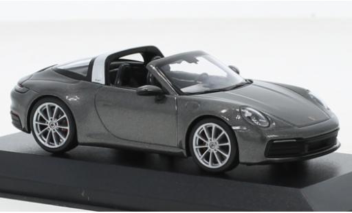 Porsche 992 Targa 1/43 Minichamps 911  4S metallise grise 2020 miniature
