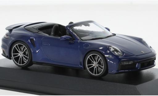 Porsche 992 Turbo s 1/43 Minichamps 911  Turbo S cabriolet metallise bleu foncé 2020 diecast model cars