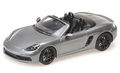Porsche Boxster 1/43 Minichamps 718 GTS 4.0 (982) metallise grise 2020 miniature