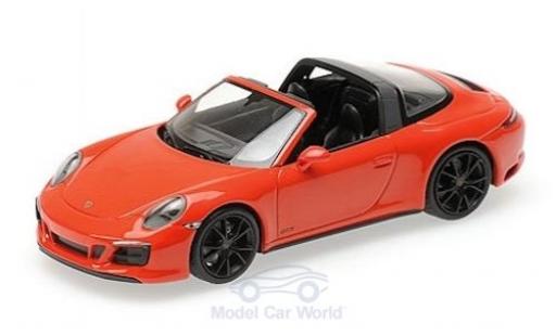 Porsche 991 Targa 1/43 Minichamps 911 (.2) Targa 4 GTS orange 2016 diecast model cars