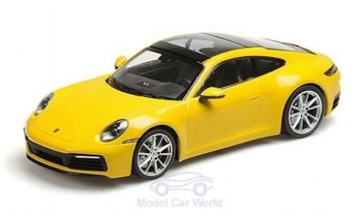 Porsche 992 4S 1/18 Minichamps 911 () Carrera 4S jaune 2019 miniature