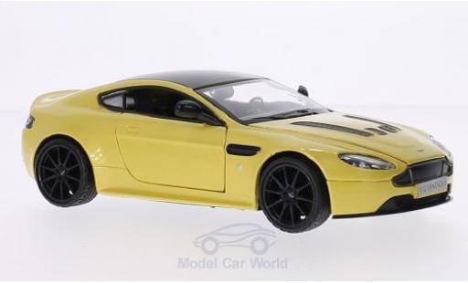 Aston Martin V12 Vantage 1/24 Motormax S metallise jaune/noire miniature