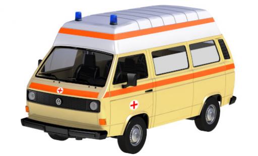 Volkswagen T3 1/24 Motormax Hochdach Ambulanz modellino in miniatura
