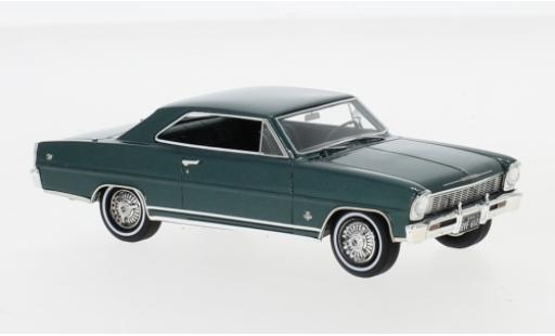 Chevrolet Nova 1/43 Neo SS Hardtop metallic-dunkelgreen 1966 diecast model cars