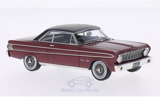 Ford Falcon 1/43 Neo Sprint metallic-dunkelrouge/matt-noire 1964 miniature