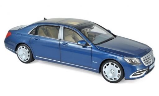 Mercedes Classe S 1/18 Norev Maybach S650 metallic-blue 2018 diecast model cars
