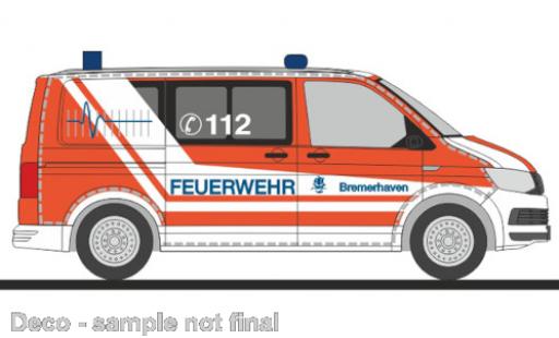 Volkswagen T6 1/87 Rietze pompiers Bremerhaven modellino in miniatura