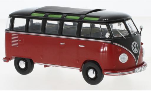 Volkswagen T1 1/32 Schuco b Samba noire/rouge miniature