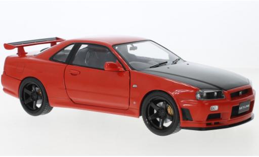 Nissan Skyline 1/18 Solido GT-R (R34) rouge/noire RHD 1999 diecast model cars