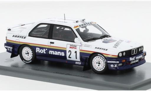 Bmw M3 1/43 Spark (E30) No.21 Rothmans Rallye WM Tour de Corse 1989 miniature
