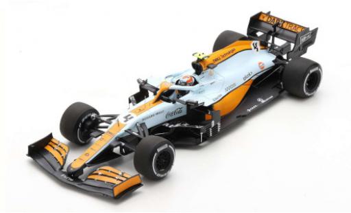 McLaren F1 1/18 Spark MCL35M No.4 Team Gulf Formel 1 GP Monaco 2021 miniature
