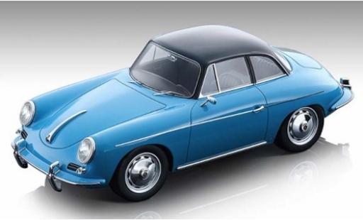 Porsche 356 1/18 Tecnomodel Karmann Hardtop bleue/noire 1961 miniature