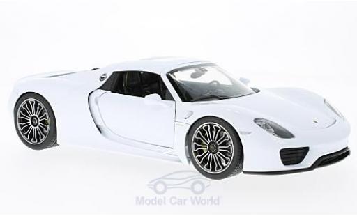Porsche 918 1/18 Welly Spyder white/black 2011 Hard Top ohne Vitrine diecast model cars
