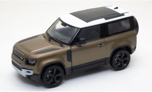 Land Rover Defender 1/24 Welly metallise marron/blanche 2020 miniature