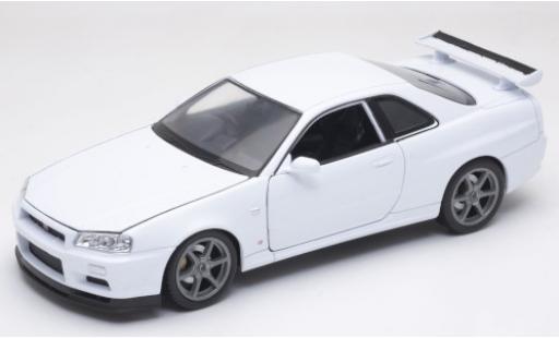 Nissan Skyline 1/24 Welly GT-R (R34) blanche RHD modellino in miniatura
