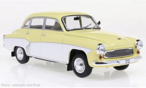 Wartburg 312 1/24 WhiteBox jaune clair/blanche 1965 miniature