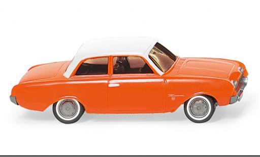 Ford Taunus 1/87 Wiking (P3) 17M orange/blanche 1960 miniature